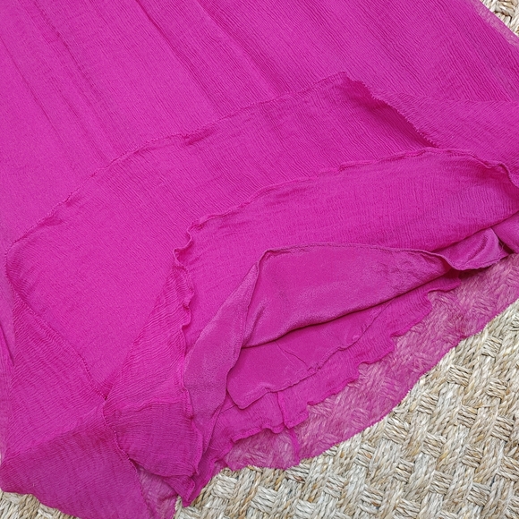 CATHERINE MALANDRINO CREPE SILK DRESS,PURPLE-MAGENTA 2P - Picture 5 of 9